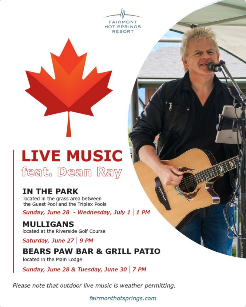 Live Music feat. Dean Ray - Jun 29th @ Fairmont Hot Springs Resort
