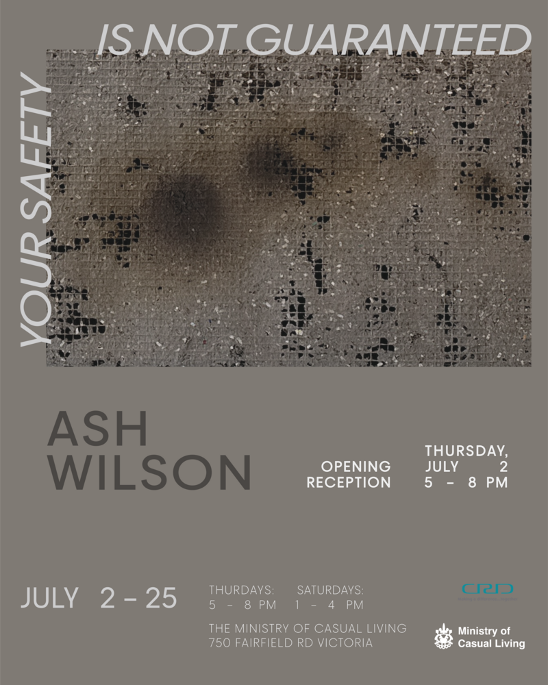 Your Safety is Not Guaranteed": A Solo Exhibition by Ash Wilson - Jul 1st @ The Ministry of Casual Living