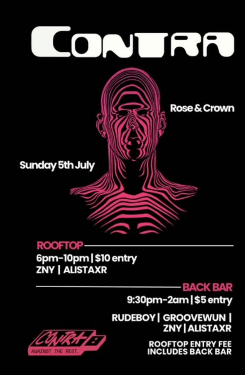 Contra - ATR. Rooftop + Back Bar Party! - Jul 5th @ The Rose and Crown (Banff)