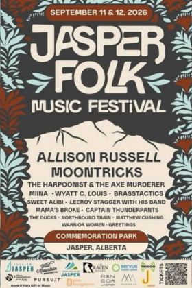 Jasper Folk Music Festival 2026 - Jul 20th @ Commemoration Park