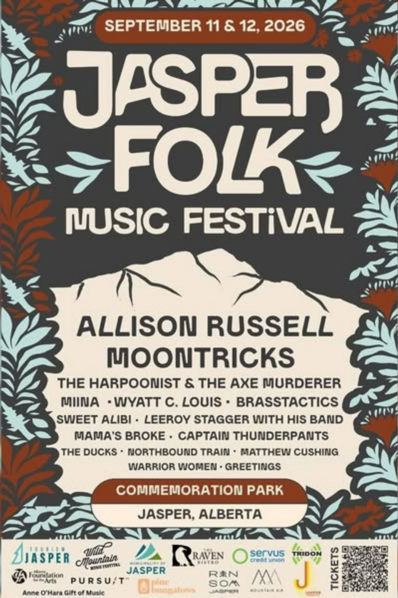 Jasper Folk Music Festival 2026 @ Commemoration Park - Sep 11, 2026