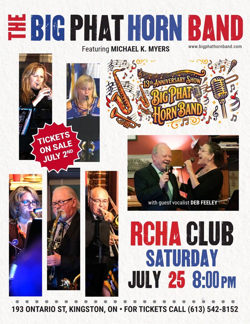 The Big Phat Horn Band @ The Club at the R.C.H.A. Jul 25 2026 - Jul 6th @ The Club at the R.C.H.A.