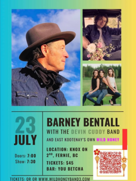 Barney Bentall with Devin Cuddy Band & Wild Honey - Aug 5th @ Knox on 2nd