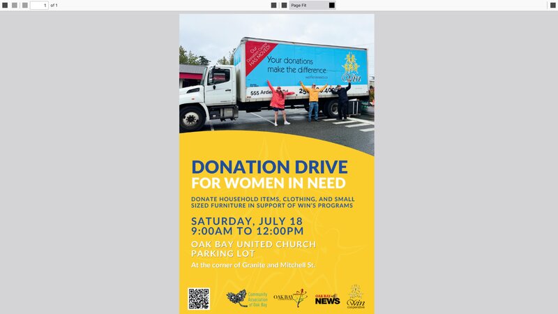 Oak Bay Donation Drive for Women in Need - Jul 18th @ Oak Bay United Church