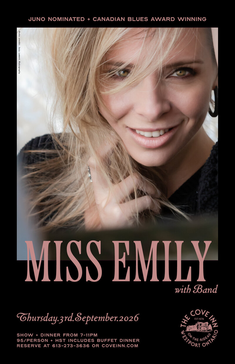 Miss Emily Band @ The Cove Inn Sep 3 2026 - Jul 15th @ The Cove Inn