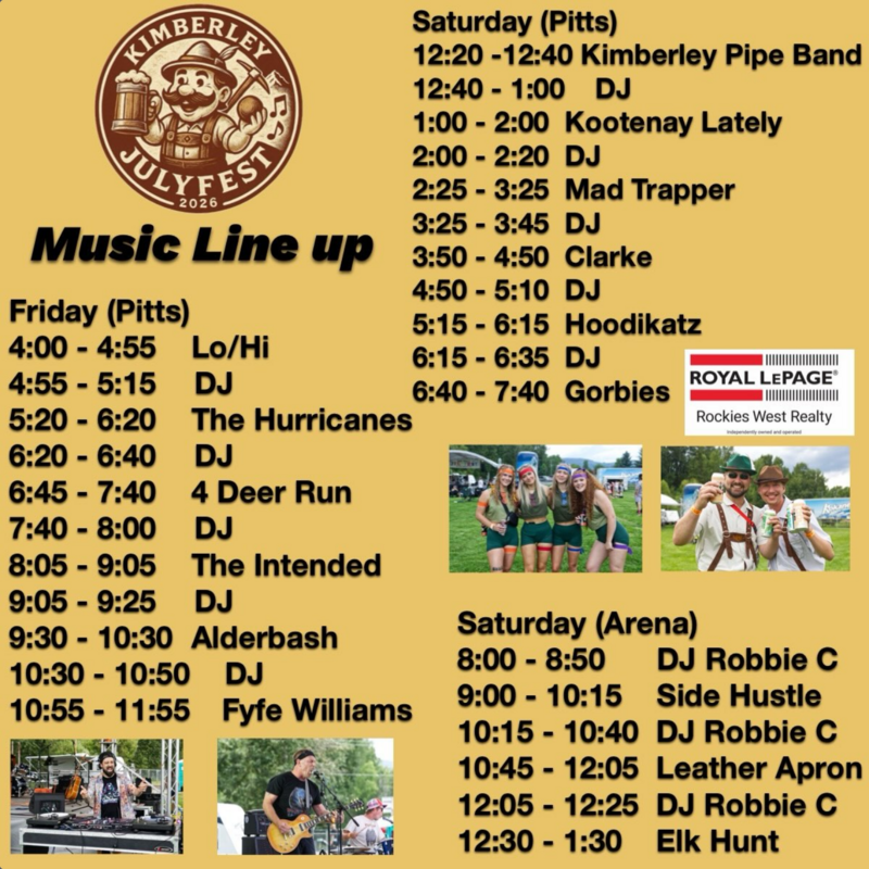 Kimberley JulyFest - Jul 17th @ Rotary Park