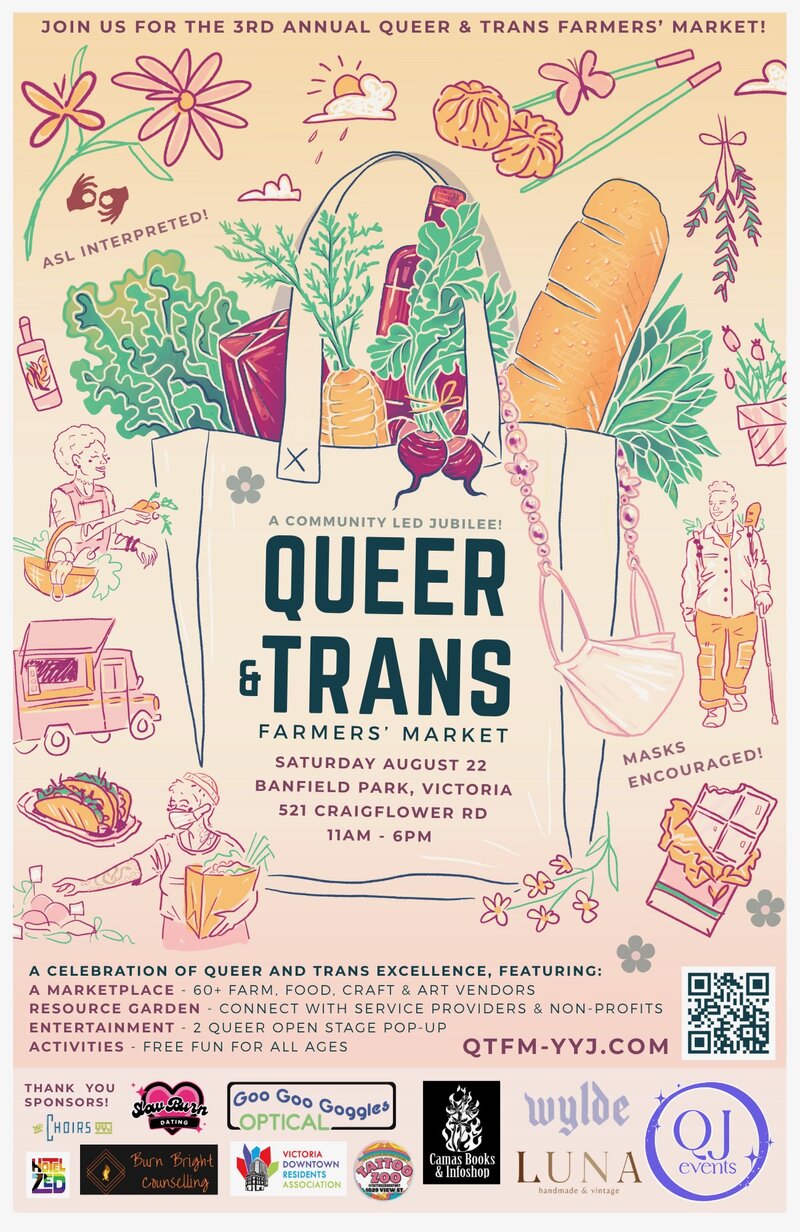 Queer & Trans Farmers Market - Aug 29th @ Banfield Park