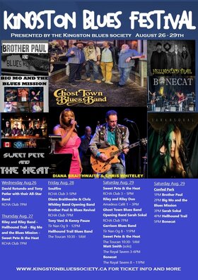 Kingston Blues Festival: David Rotundo Band, Tony Patler @ The Club at the R.C.H.A. Aug 26 2026 - Aug 29th @ The Club at the R.C.H.A.
