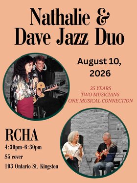 Nathalie and Dave Jazz Duo @ The Club at the R.C.H.A. Aug 10 2026 - Aug 20th @ The Club at the R.C.H.A.