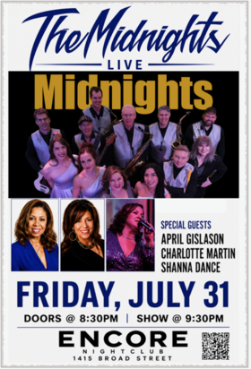 The Midnights, April Gislason, Charlotte Martin, Shanna Dance @ Encore Jul 31 2026 - Aug 2nd @ Encore
