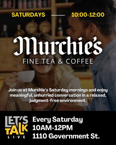 Let's Talk Live: Saturday Morning Conversation and Connection - Aug 2nd @ Murchies tea and coffee