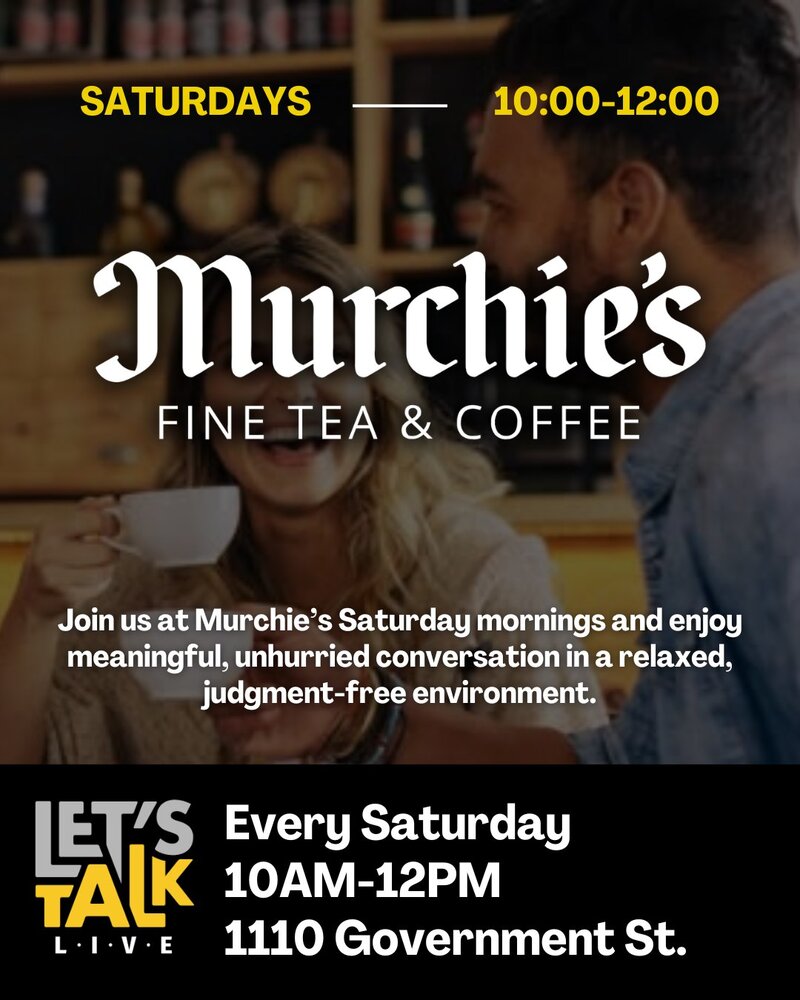 Let's Talk Live: Saturday Morning Conversation and Connection - Aug 2nd @ Murchies tea and coffee