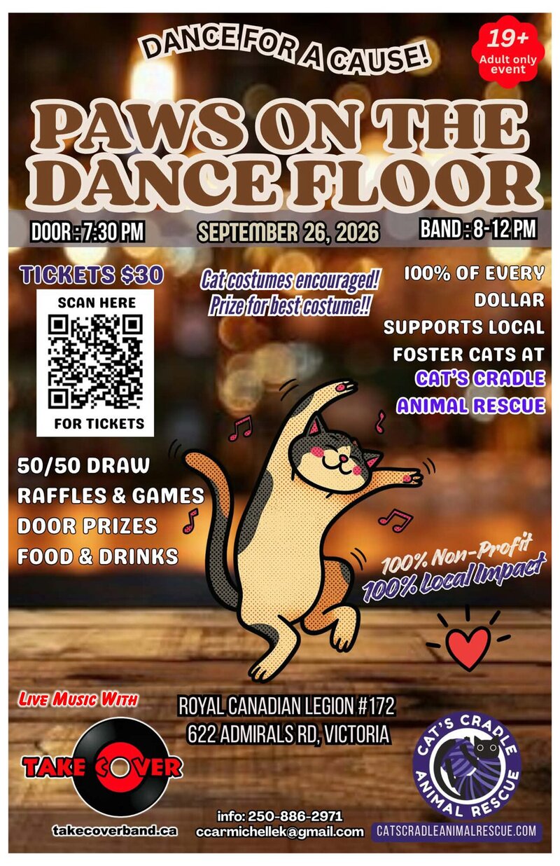 Paws on the Dance Floor - Fundraiser - Aug 22nd @ Esquimalt Legion