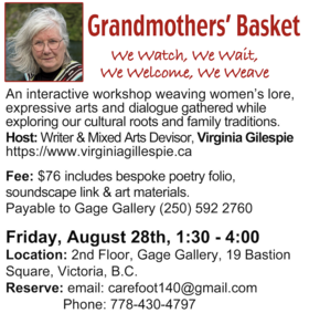 Grandmothers&rsquo; Basket Workshop - Aug 30th @ Gage Gallery Arts Collective