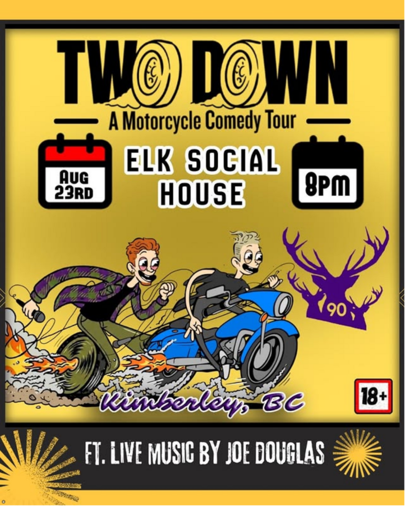Two Down: A Motorcycle Comedy Show - Aug 20th @ Elk Social House
