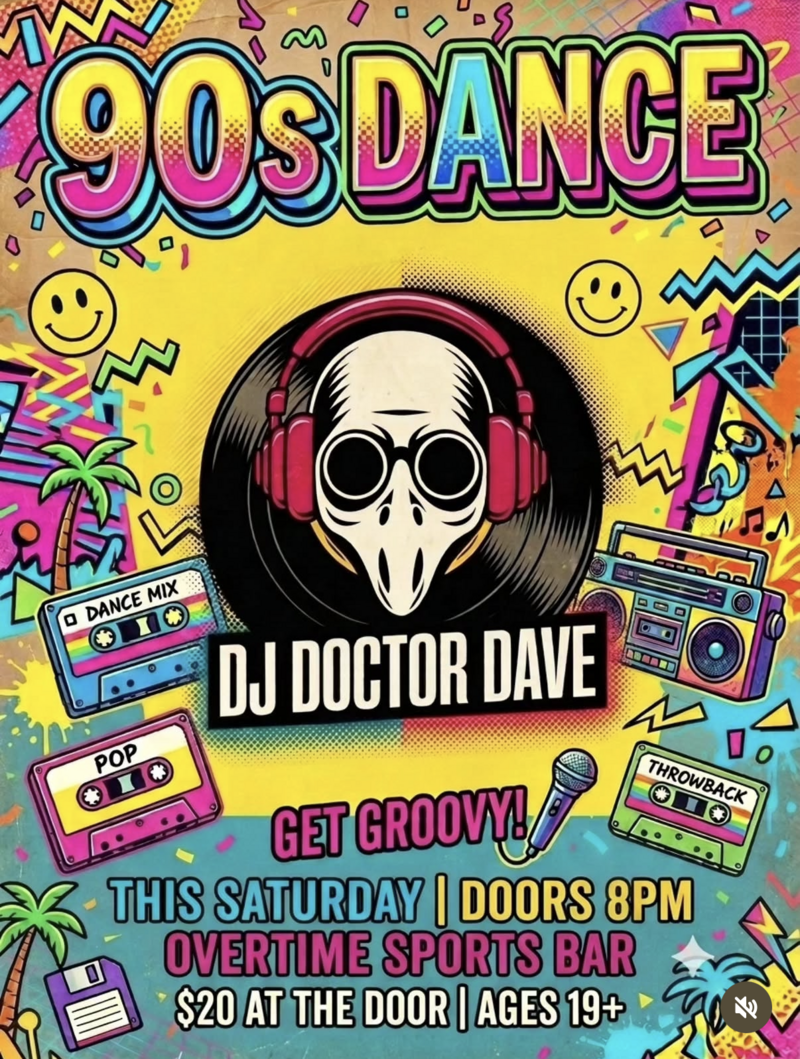 '90s Dance - Aug 24th @ Overtime Sports Bar