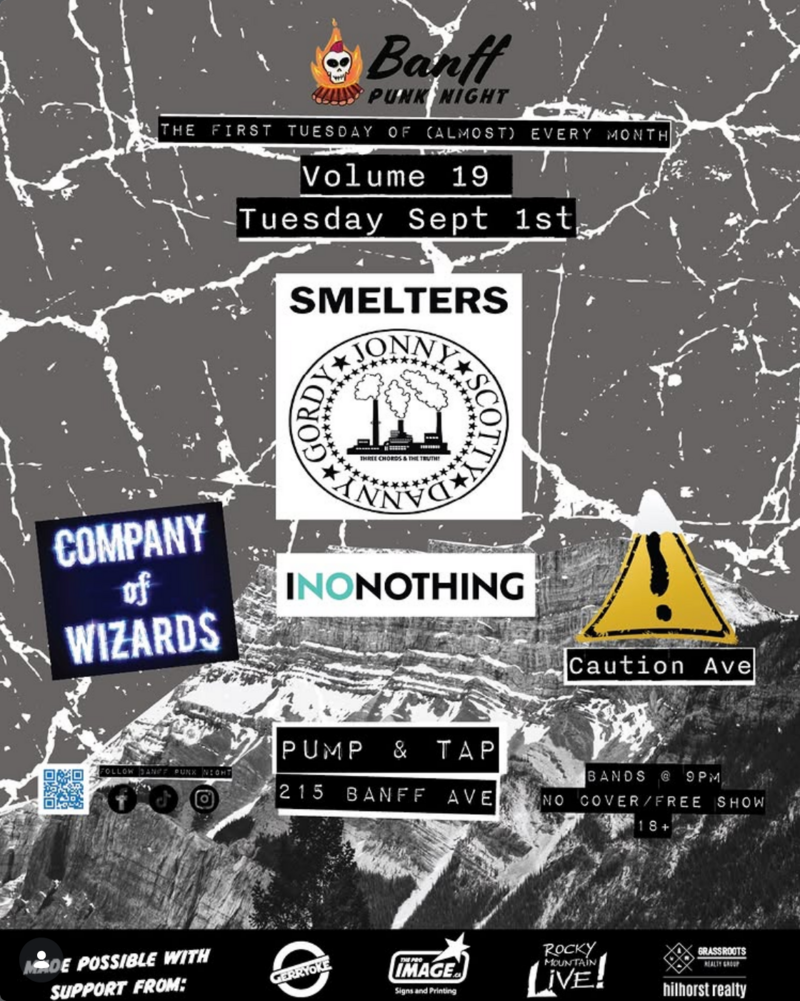 Banff Punk Night: Volume 19 - Aug 23rd @ Pump and Tap