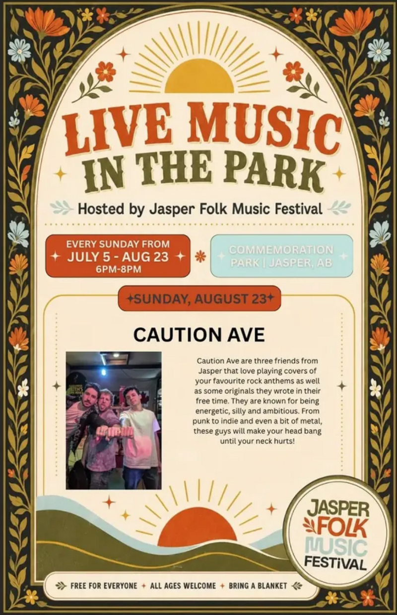 Live Music in the Park with Caution Ave - Aug 22nd @ Commemoration Park