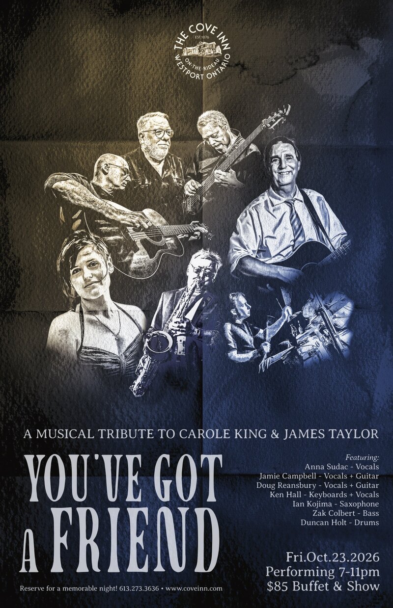 You've Got A Friend: Anna Sudac, Doug Reansbury, Jamie Campbell, Zack Colbert, Ken Hall, Duncan Holt, Ian Kojima @ The Cove Inn Oct 23 2026 - Aug 29th @ The Cove Inn
