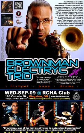Brownman Electryc Trio @ The Club at the R.C.H.A. Sep 9 2026 - Sep 15th @ The Club at the R.C.H.A.