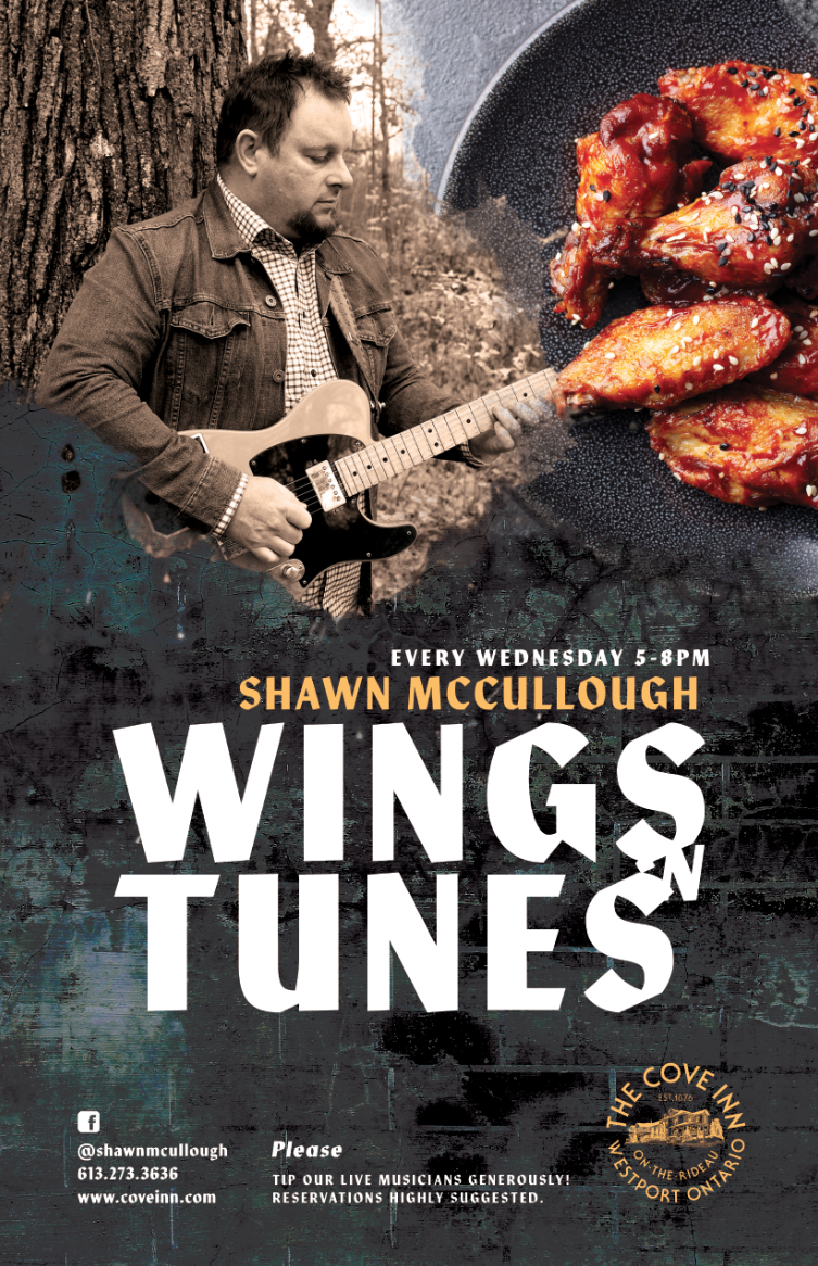 Wings 'n Tunes: Shawn McCullough @ The Cove Inn Sep 30 2026 - Aug 31st @ The Cove Inn