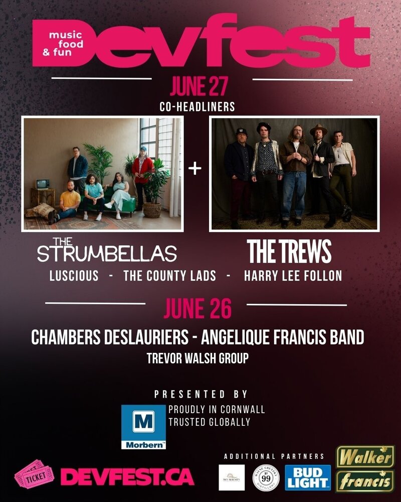 DEVFest 2026: The Trews, The Strumbellas, Luscious, The County Lads, Harry Lee Follen @ DEV Hotel & Conference Centre Waterfront Jun 27 2026 - Sep 6th @ DEV Hotel & Conference Centre Waterfront