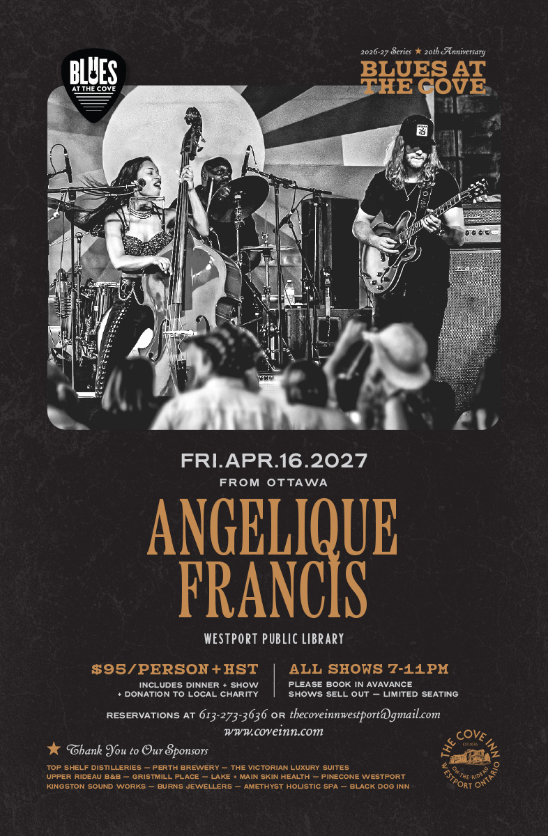 Blues at The Cove: Angelique Francis @ The Cove Inn Apr 16 2027 - Sep 4th @ The Cove Inn