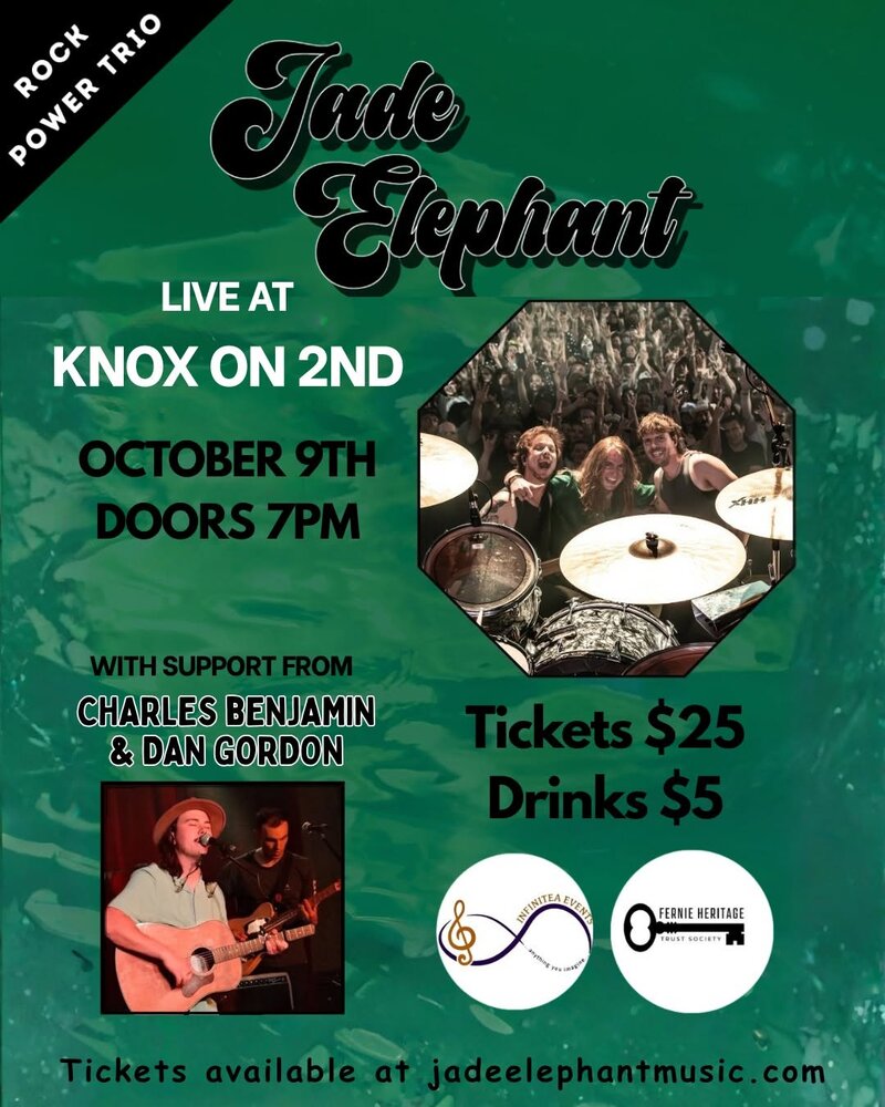 Jade Elephant with openers Charles Benjamin & Dan Gordon - Sep 3rd @ Knox on 2nd
