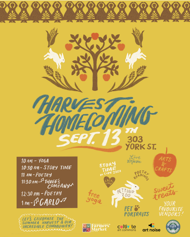 Memorial Centre Farmers' Market Harvest Homecoming: Three's Company, Carlo @ Memorial Centre Sep 13 2026 - Sep 5th @ Memorial Centre