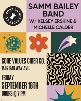 Samm Bailey Band LIVE at Core Values Cider - Sep 20th @ Core Values Cider