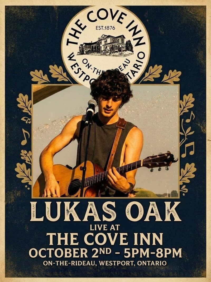 Lukas Oak @ The Cove Inn Oct 2 2026 - Sep 14th @ The Cove Inn