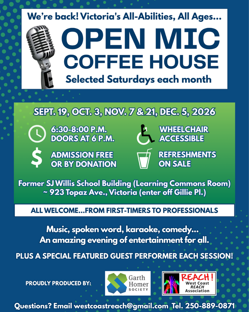 All-Abilities, All Ages Open Mic Coffee House @ SJ Willis School Building, 923 Topaz Ave - Sep 19, 2026