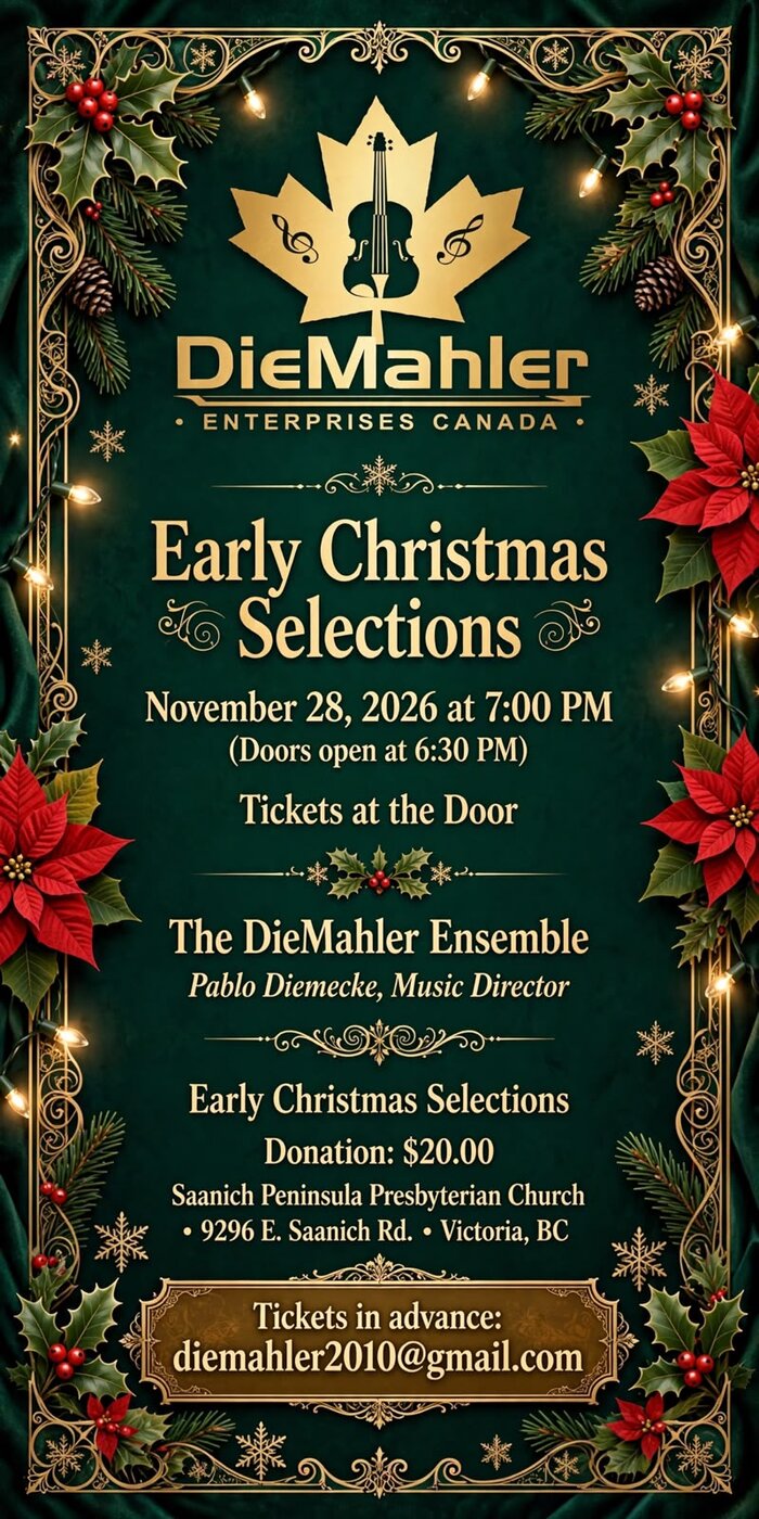 Early Christmas Concert - Sep 27th @ Saanich Peninsula Presbyterian Church