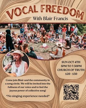 Vocal Freedom with Blair Francis - Oct 13th @ Church Of Truth