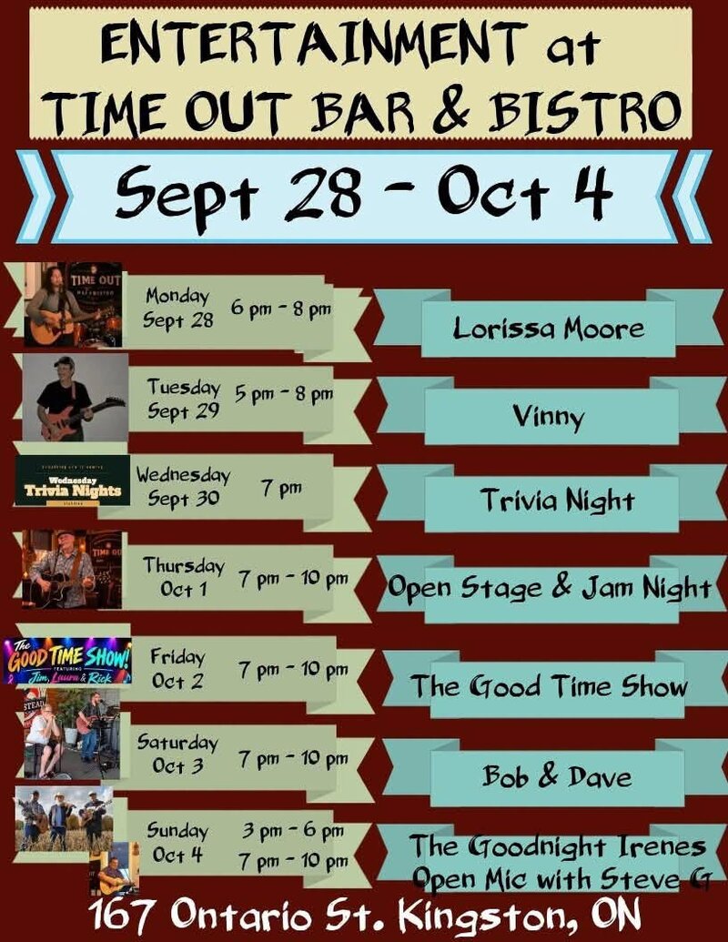 Lorissa Moore @ Time Out Bar & Bistro Sep 28 2026 - Sep 29th @ Time Out Bar & Bistro