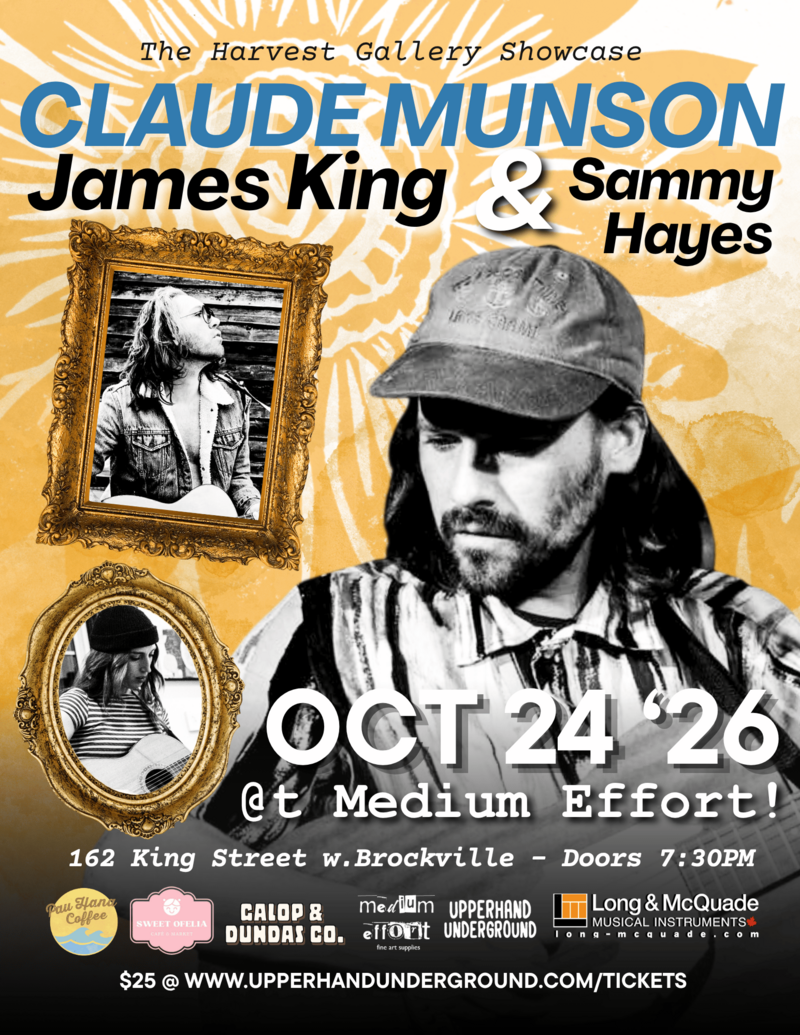The Harvest Gallery Showcase: Claude Munson, James King, Sammy Hayes @ Medium Effort Fine Art Supplies Oct 24 2026 - Oct 5th @ Medium Effort Fine Art Supplies