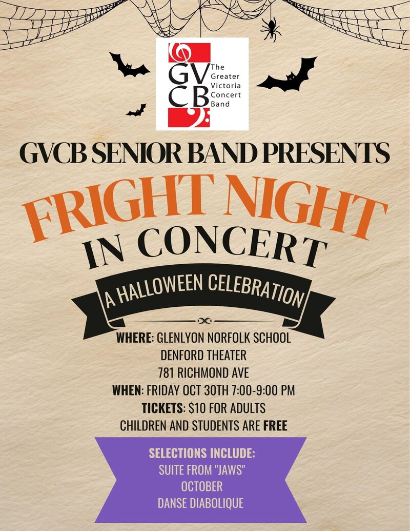 Fright Night in Concert with GVCB Senior Band - Oct 3rd @ Denford Hall Theatre