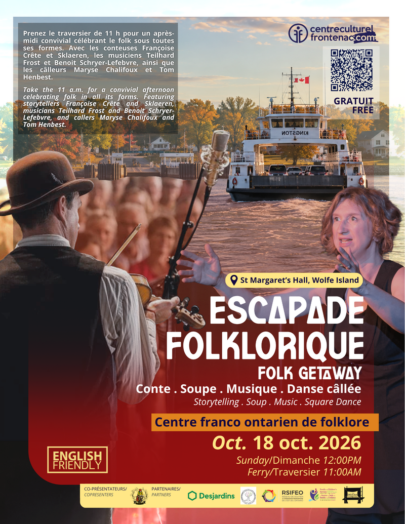 Escapade Folklorique | Folk Getaway: Fran&ccedil;oise Cr&ecirc;te, Sklaeren, Teilhard Frost, Benoit Schryer-Lefebvre, Maryse Chalifoux, Tom Henbest @ St. Margaret's Hall Oct 18 2026 - Oct 4th @ St. Margaret's Hall
