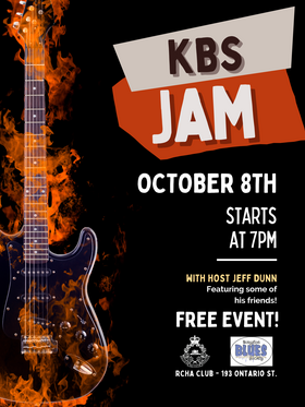 KBS Jam Night: Jeff Dunn @ The Club at the R.C.H.A. Oct 8 2026 - Oct 19th @ The Club at the R.C.H.A.