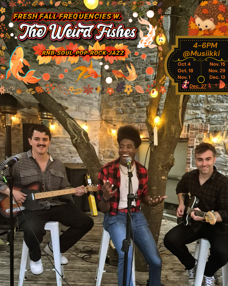 The Weird Fishes, Jermaine Marshall "J-Marsh", Nathan Ricky, Keefer Aris @ Musiikki Caf&eacute; & Whiskey Bar Dec 13 2026 - Oct 6th @ Musiikki Caf&eacute; & Whiskey Bar