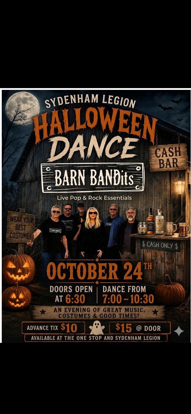 Halloween Dance: Barn Bandits @ Royal Canadian Legion Branch 496 (Bob Richarson) Oct 24 2026 - Oct 10th @ Royal Canadian Legion Branch 496 (Bob Richarson)