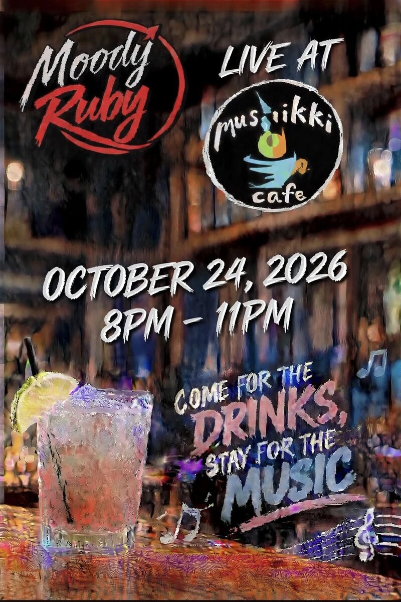 Chico Wheeler @ Musiikki Caf&eacute; & Whiskey Bar Oct 24 2026 - Oct 18th @ Musiikki Caf&eacute; & Whiskey Bar