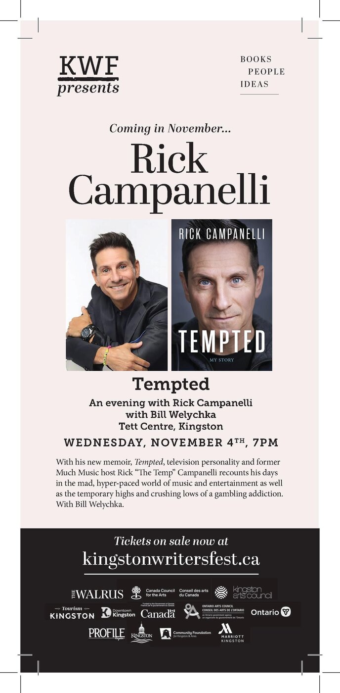 Tempted: An Evening with Rick Campanelli - Oct 19th @ Tett Centre for Creativity & Learning