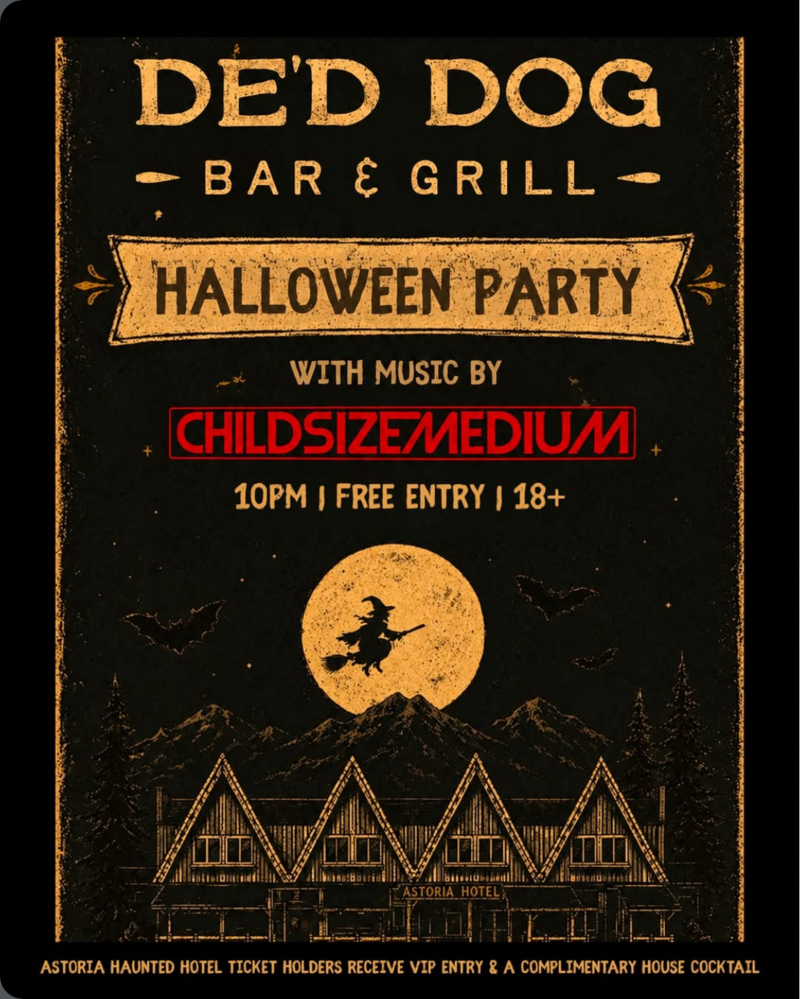 HALLOWEEN PARTY! @ De'd Dog Bar & Grill - Oct 31, 2026