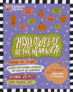 Memorial Centre Farmers' Market - Halloween: Nicci Rea of Sunshine, The Raspberries @ Memorial Centre Oct 25 2026 - Oct 31st @ Memorial Centre